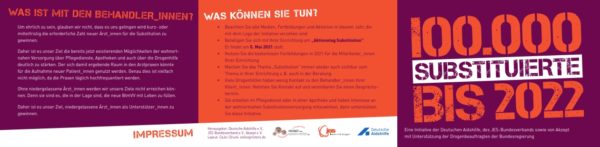 Flyer zur Initiaive 100.000 Substituierte bis 2022